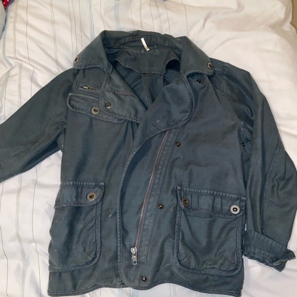 Free People Twill 2 Pocket Slouchy Jacket - Picture 4 of 6